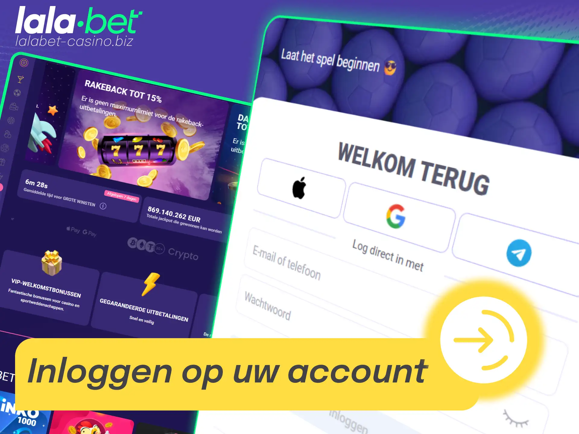 Stappen voor het veilig en snel inloggen op uw Lalabet spelersaccount.