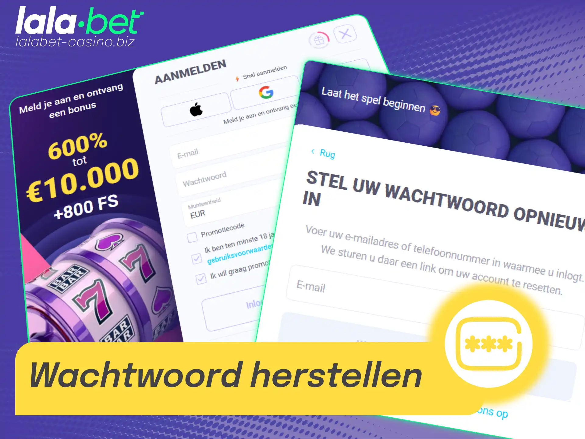 Handleiding voor het herstellen van een vergeten wachtwoord bij Lalabet.